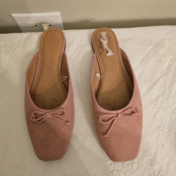 J. Crew Dusty Rose Suede Like Slip-On Ballet Mules Size 9 - Picture 3 of 7